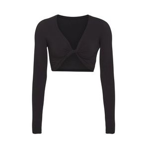 COPY - SKIMS black long sleeve twist top